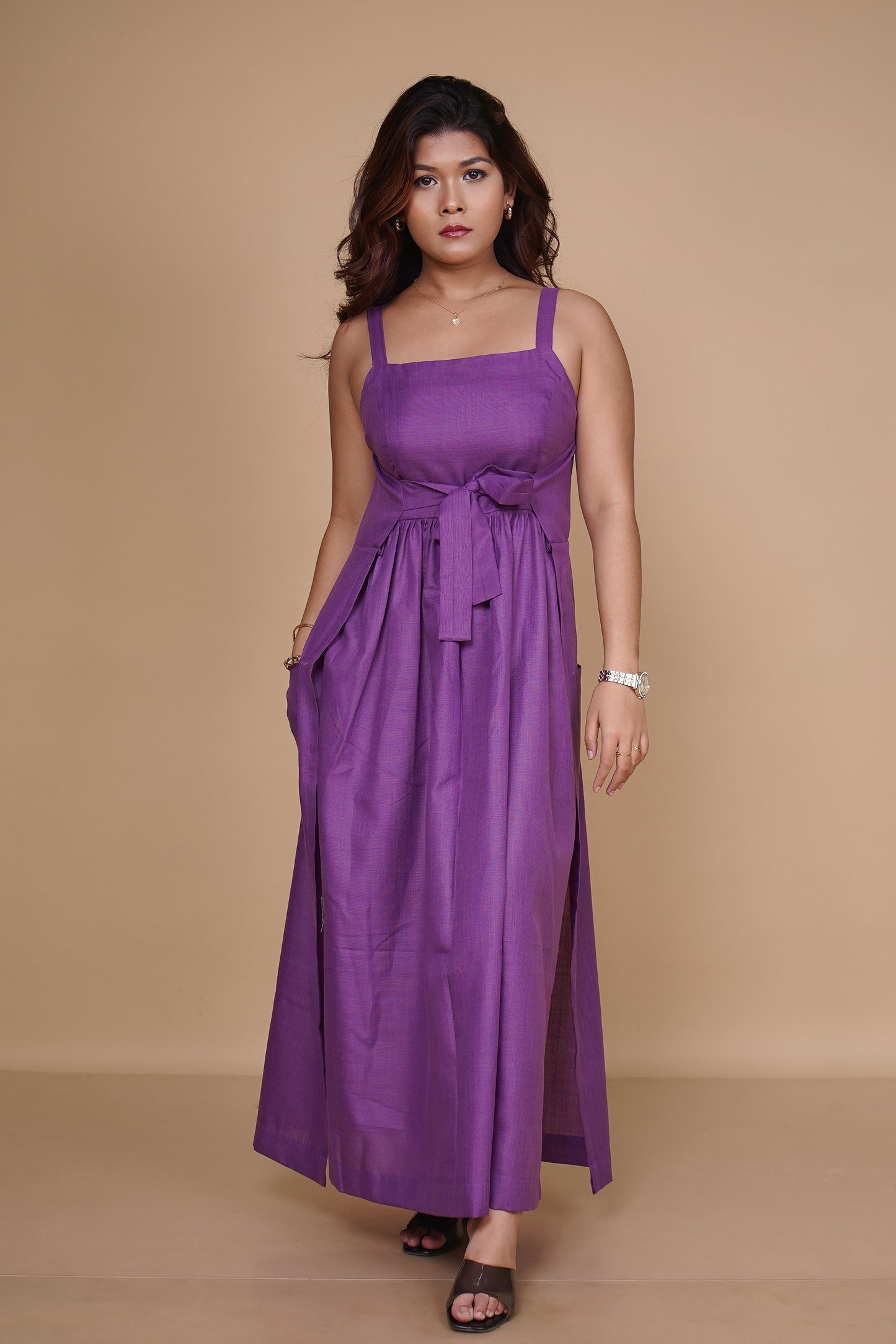 Knot-Tie Dress (Purple)