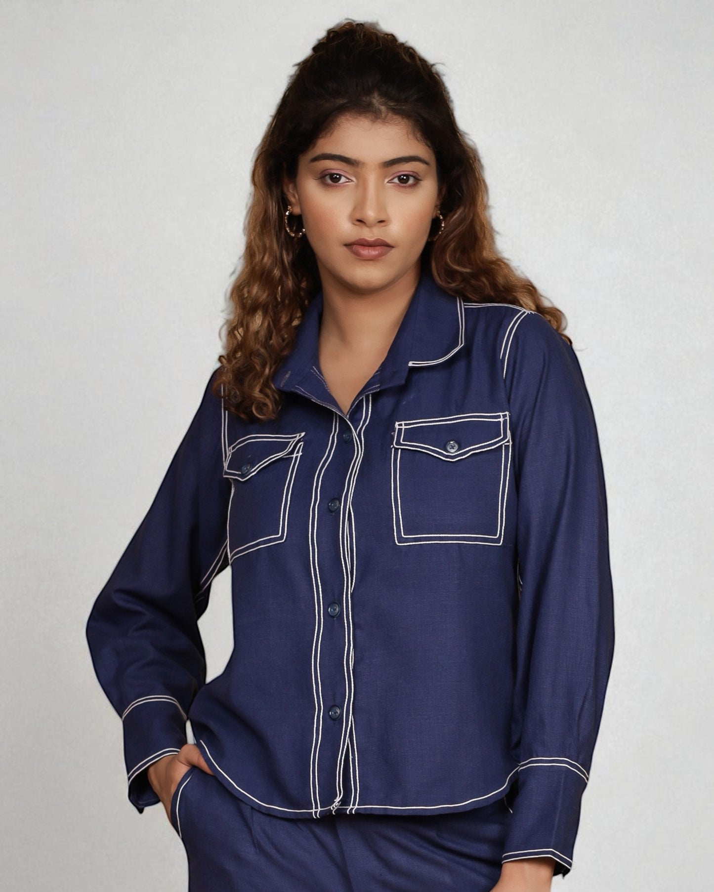 Downtown Cargo Shirt (Navy Blue)