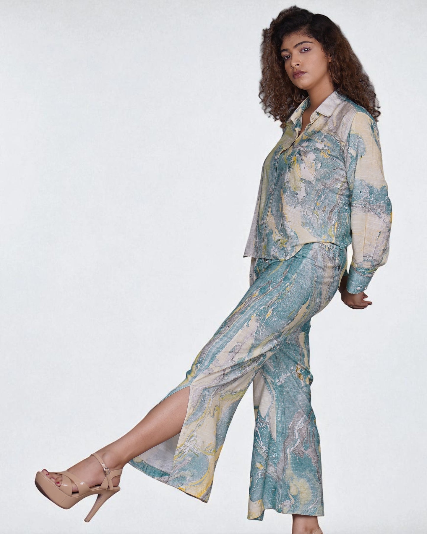 Seawave Co-ord 2Pc Set (hand painted)