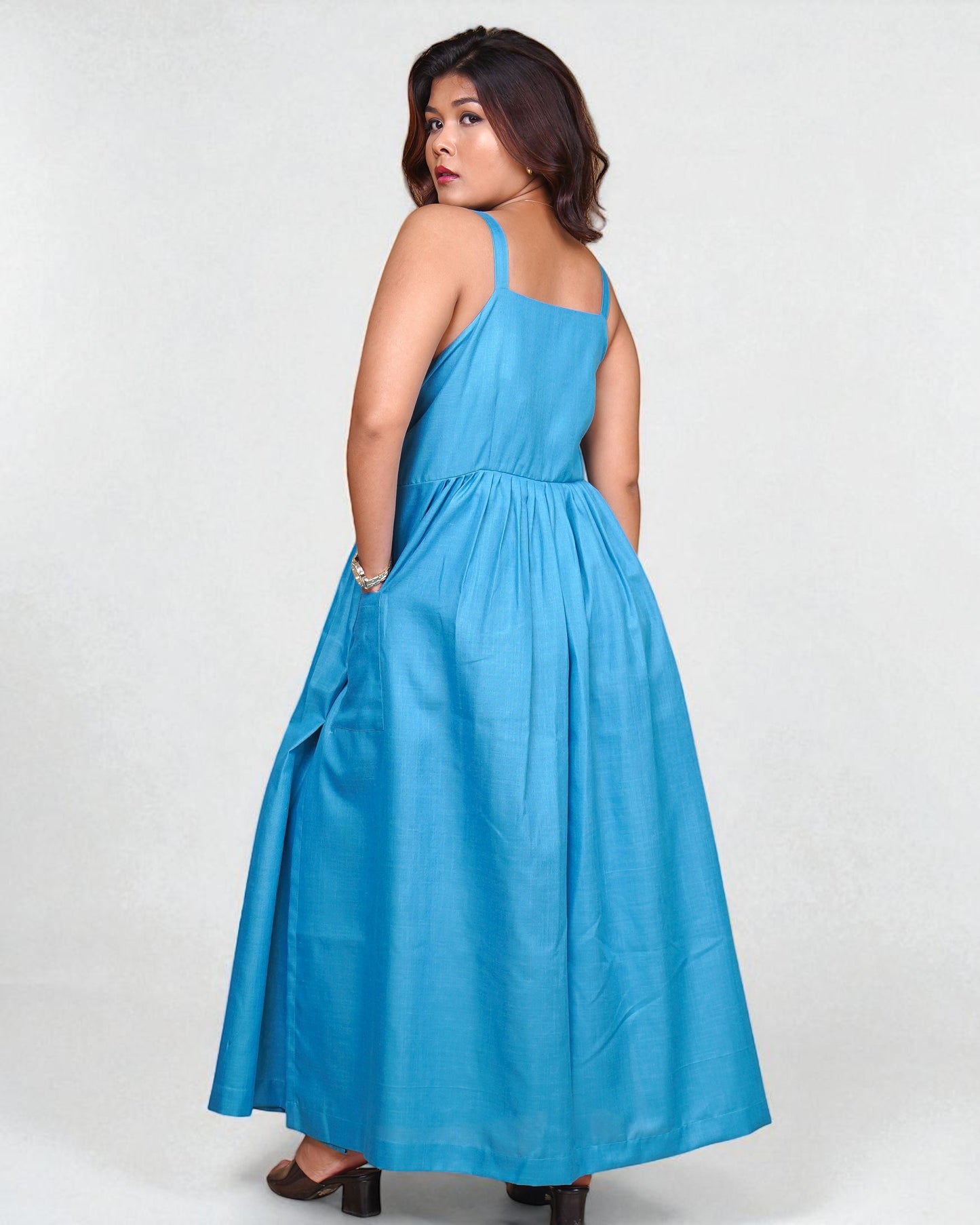 Knot-Tie Dress (Teal Blue)