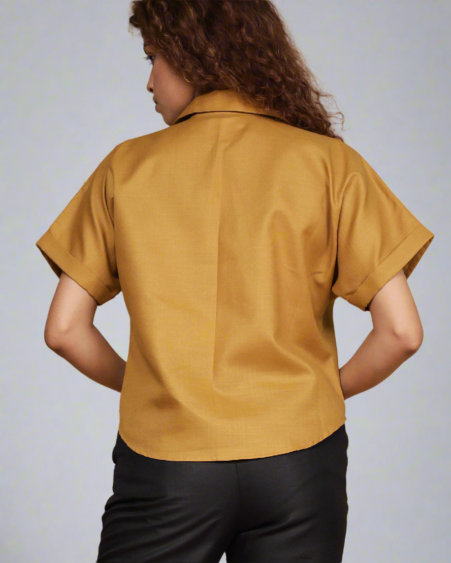 BoxyCharm Co-ord 2pc Set (Mustard & Black)