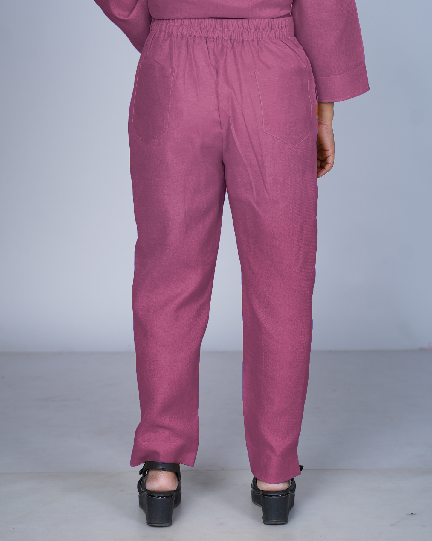Side zip pants (Rose Pink)
