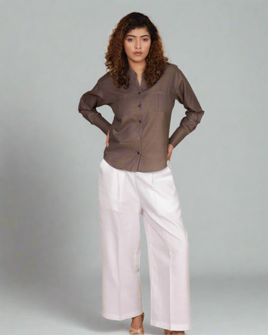 Mandarin Muse 2pc Set (Smoky Brown & White)