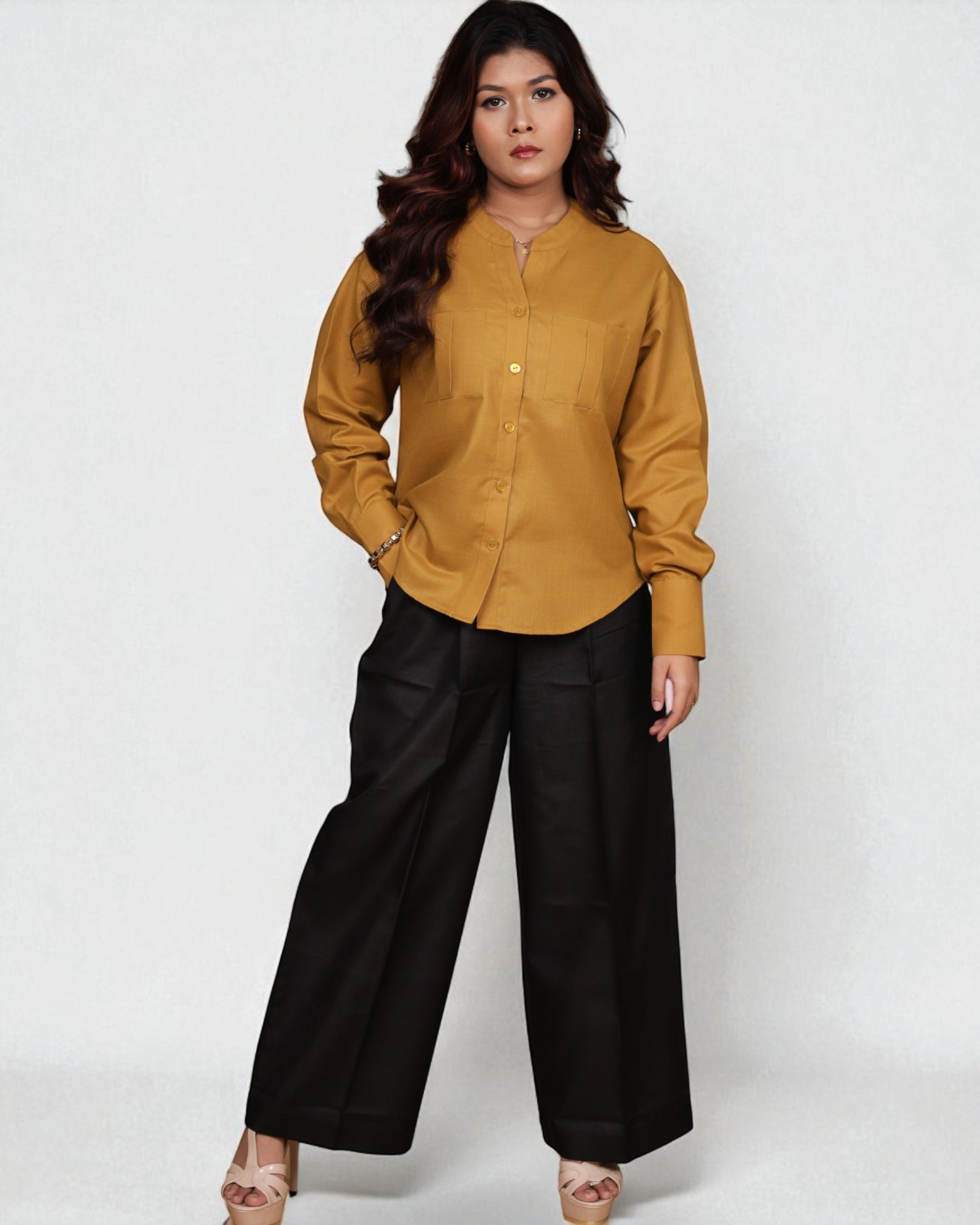 Mandarin Muse 2pc Set (Mustard & Black)