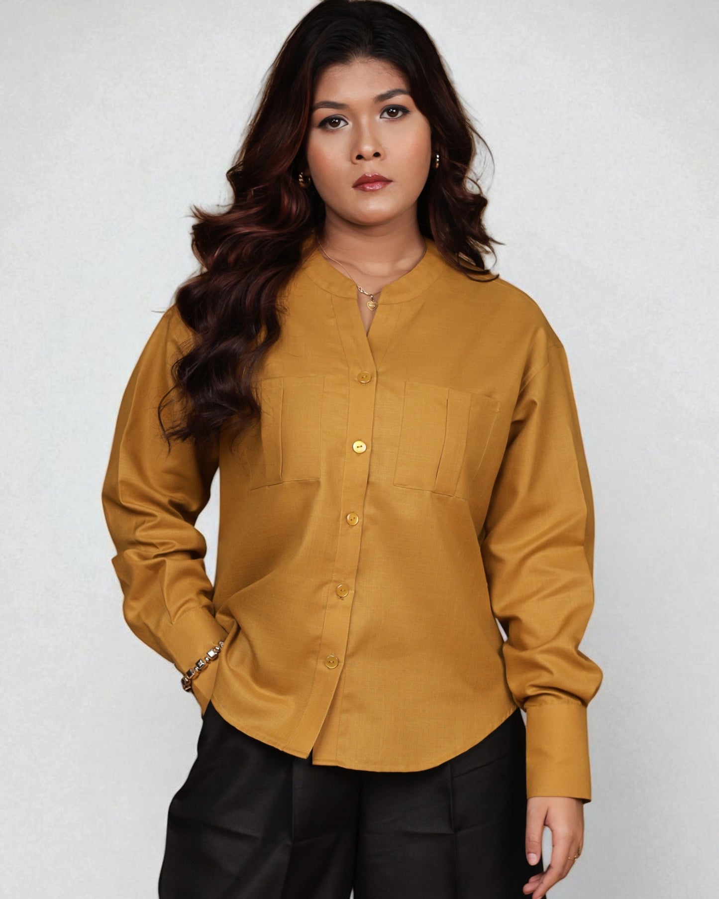 Mandarin Muse 2pc Set (Mustard & Black)