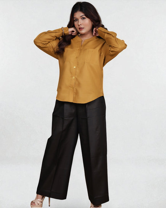 Mandarin Muse 2pc Set (Mustard & Black)