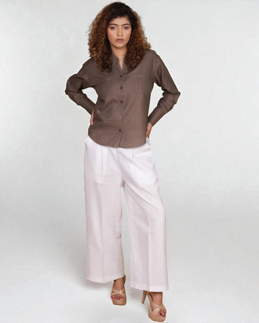 Mandarin Muse 2pc Set (Smoky Brown & White)