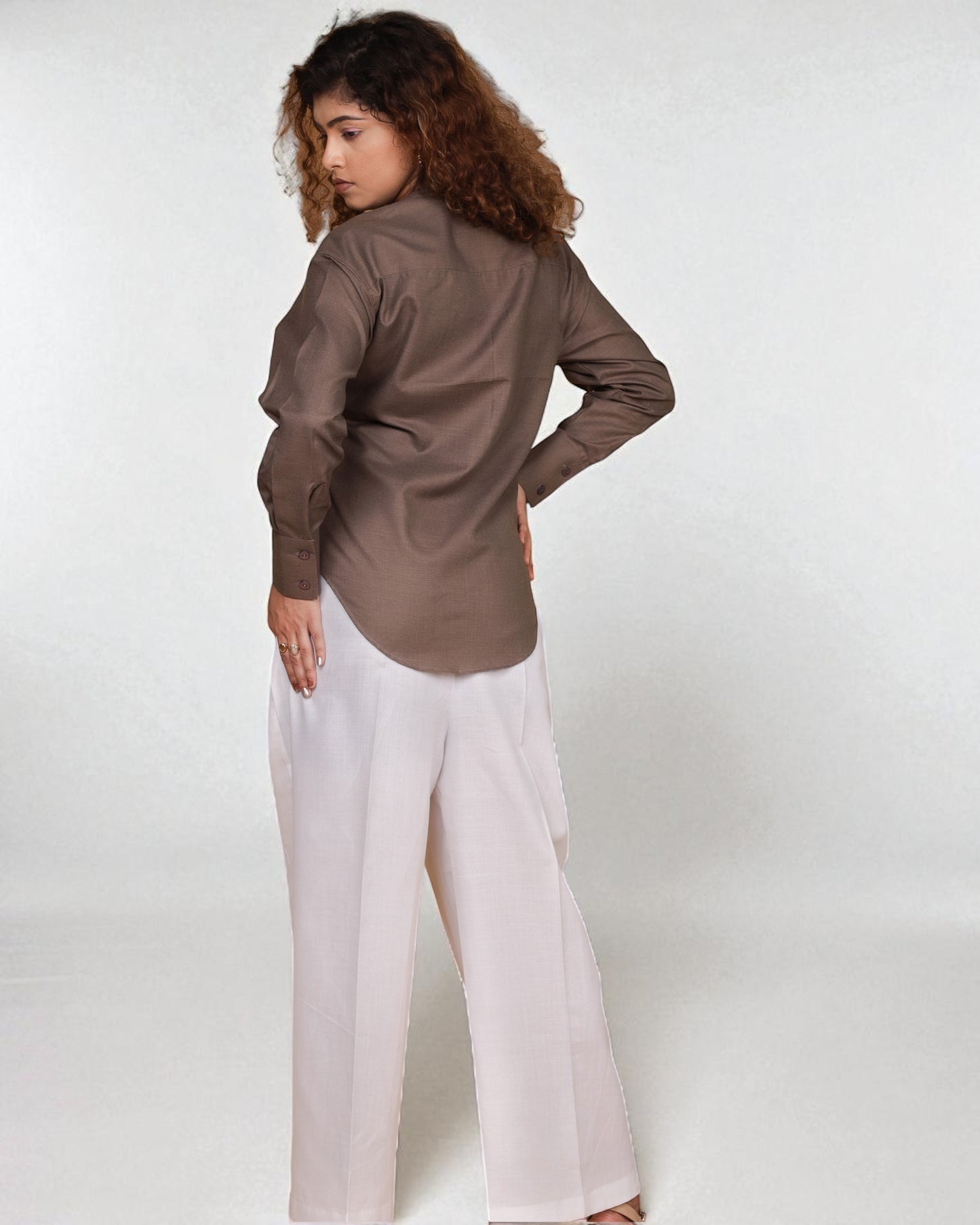 Mandarin Muse 2pc Set (Smoky Brown & White)