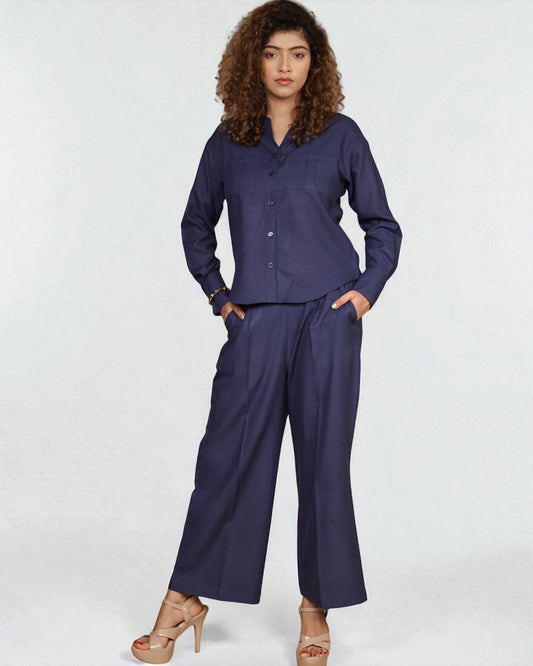 Mandarin Muse 2pc set (Navy Blue)