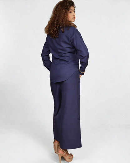 Mandarin Muse 2pc set (Navy Blue)