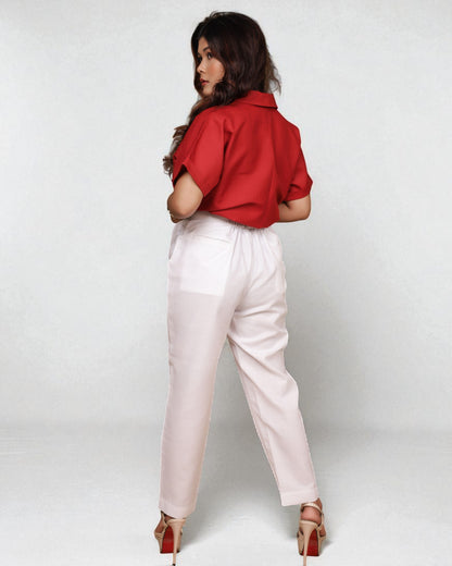 BoxyCharm Co-ord 2pc Set (Maroon & White)