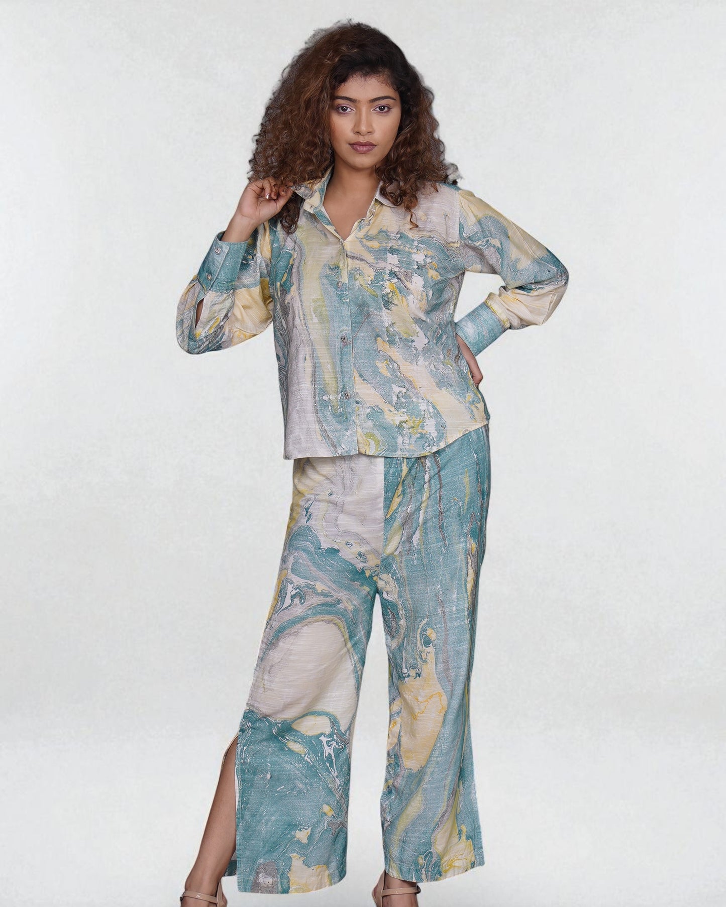 Seawave Co-ord 2Pc Set (hand painted)