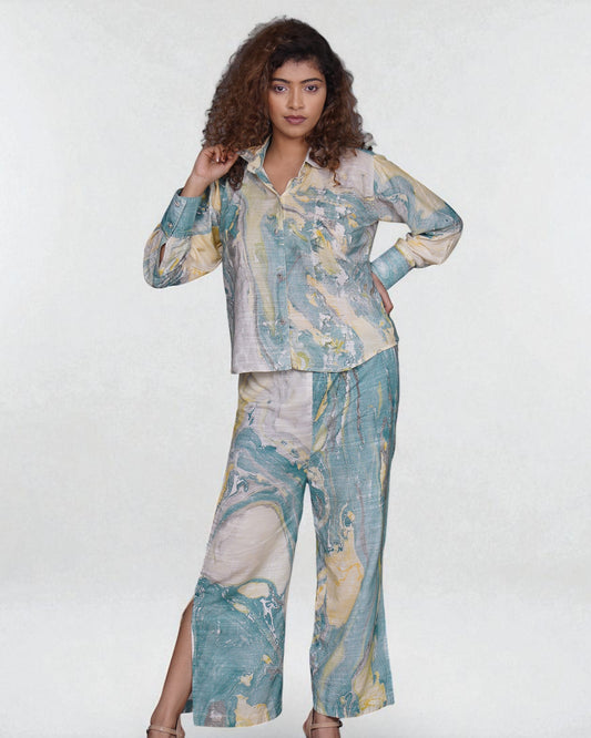 Seawave Co-ord 2Pc Set (hand painted)