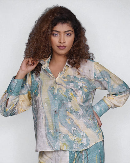 Sea Wave Shirt (hand painted)