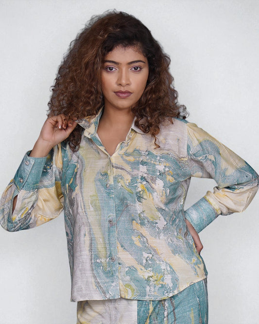 Sea Wave Shirt (hand painted)