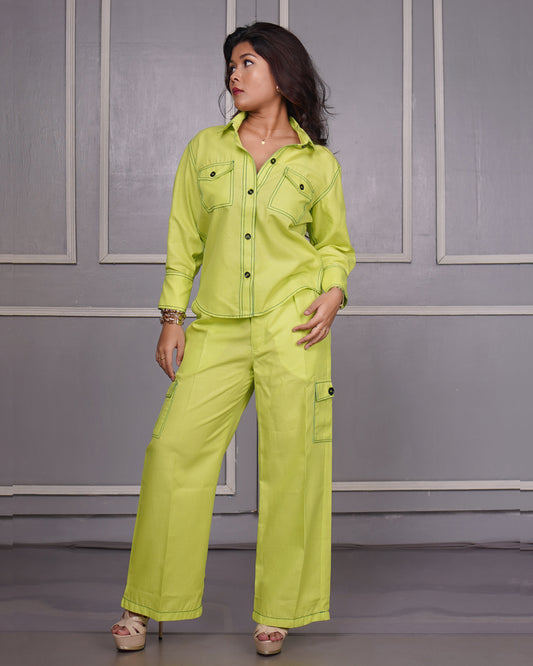 Downtown Nomad Co-ord 2pc Set (Lime Green)