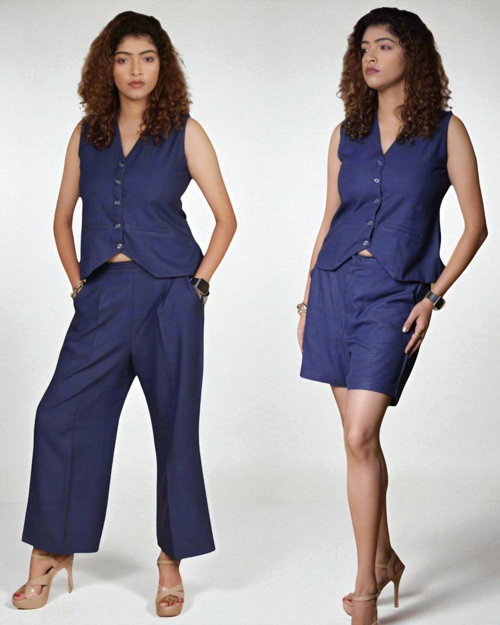 Vestro Switch Co-ords 3pc Set (Navy Blue)