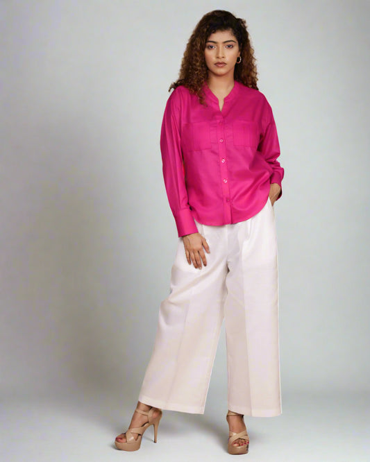 Mandarin Muse 2pc set (Hot Pink & White)