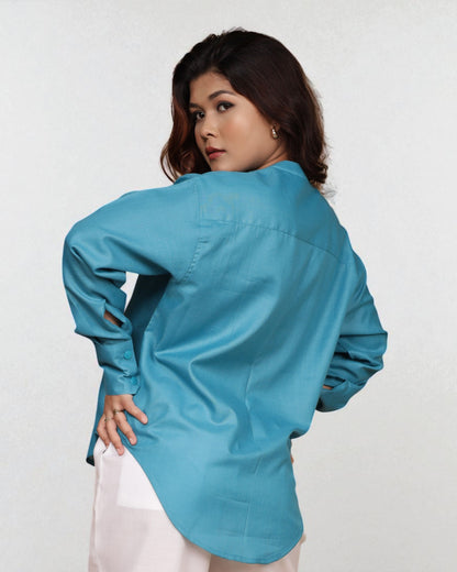Mandarin Muse 2pc Set (Teal and White)