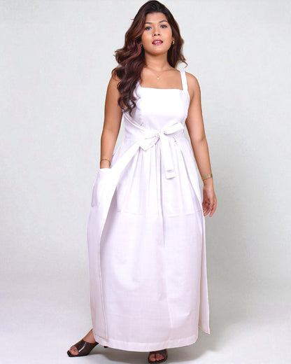 Knot-Tie Dress (White)