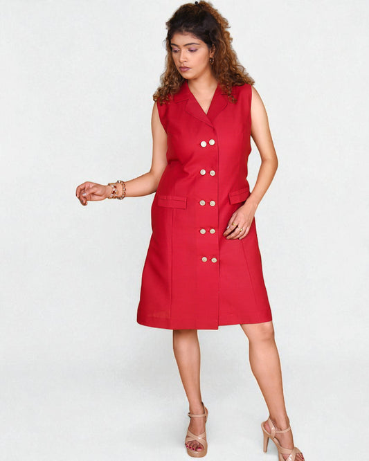 Trench Dress (Maroon)