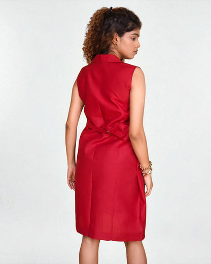 Trench Dress (Maroon)