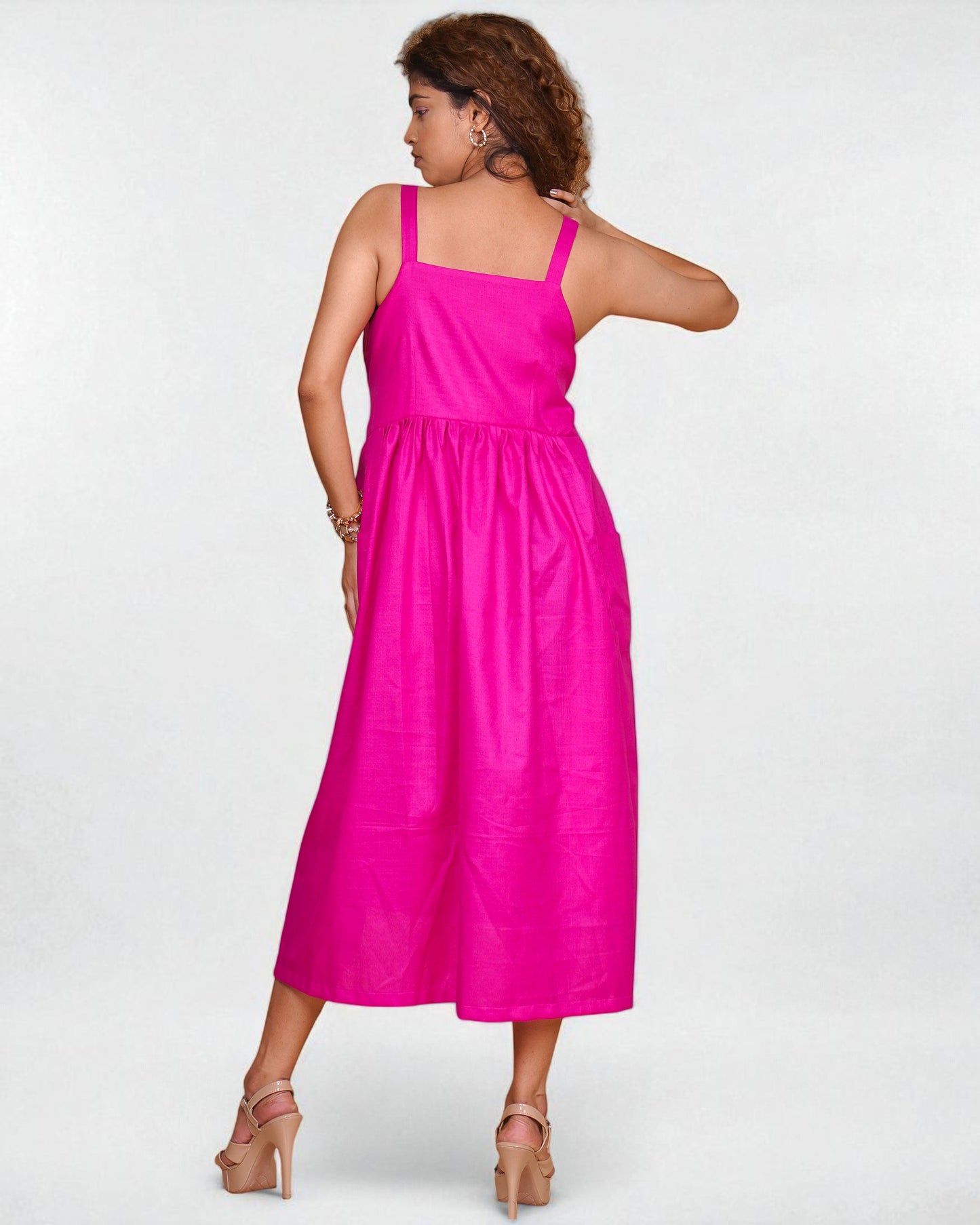 Knot-Tie Dress (Hot Pink)
