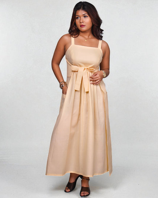 Knot-Tie Dress (Beige)
