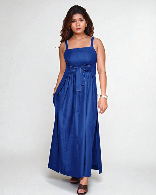 Knot-Tie Dress (Cobalt Blue)