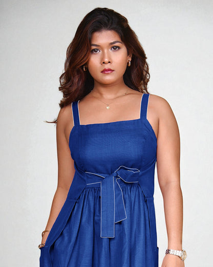 Knot-Tie Dress (Cobalt Blue)