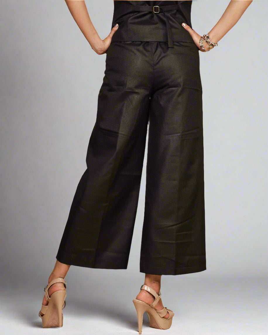 Vestro Waistcoat and Palazzo Pant 2pc Set (Black)