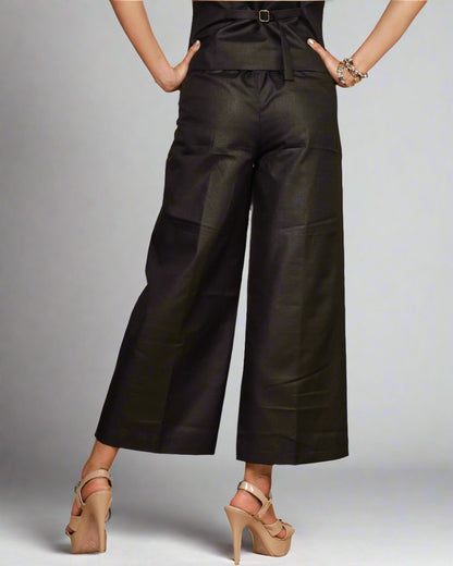 Vestro Waistcoat and Palazzo Pant 2pc Set (Black)