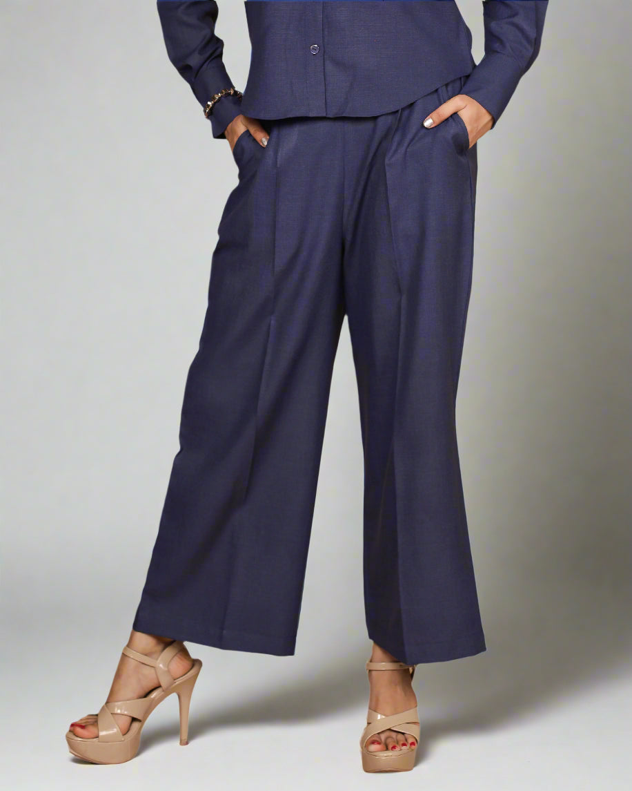 Vestro Waistcoat and Palazzo Pant 2pc Set (Navy Blue)