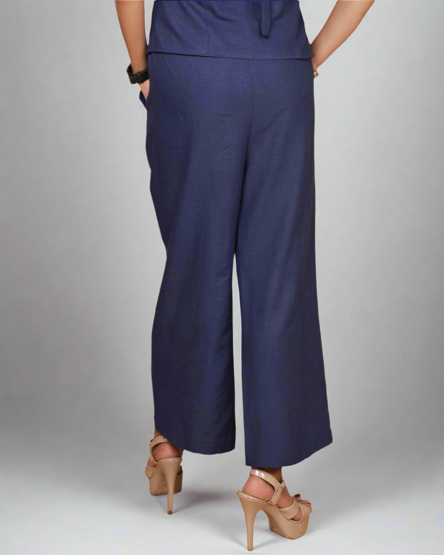 Vestro Waistcoat and Palazzo Pant 2pc Set (Navy Blue)
