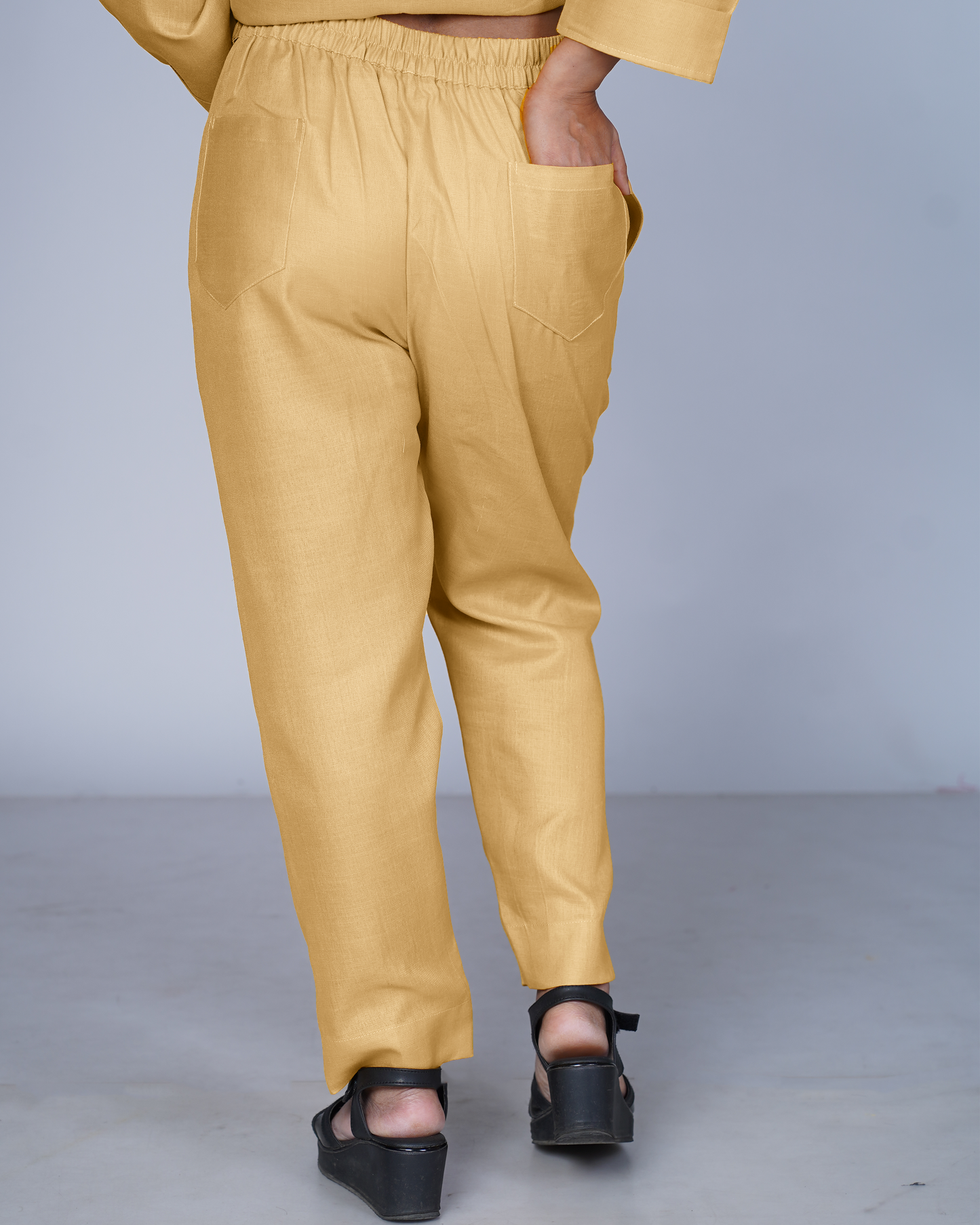 Side zip pants (Beige)