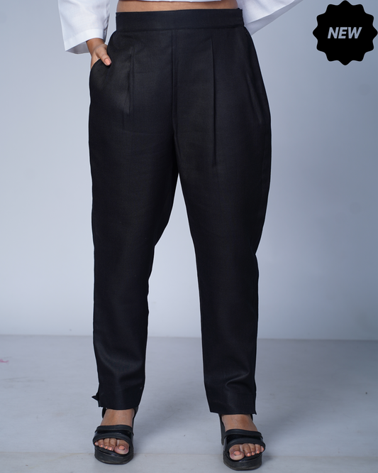 Side zip pants (Black)