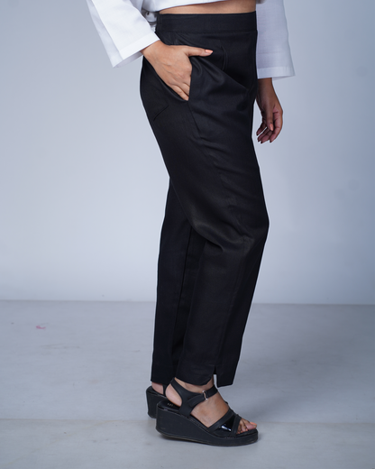 Side zip pants (Black)