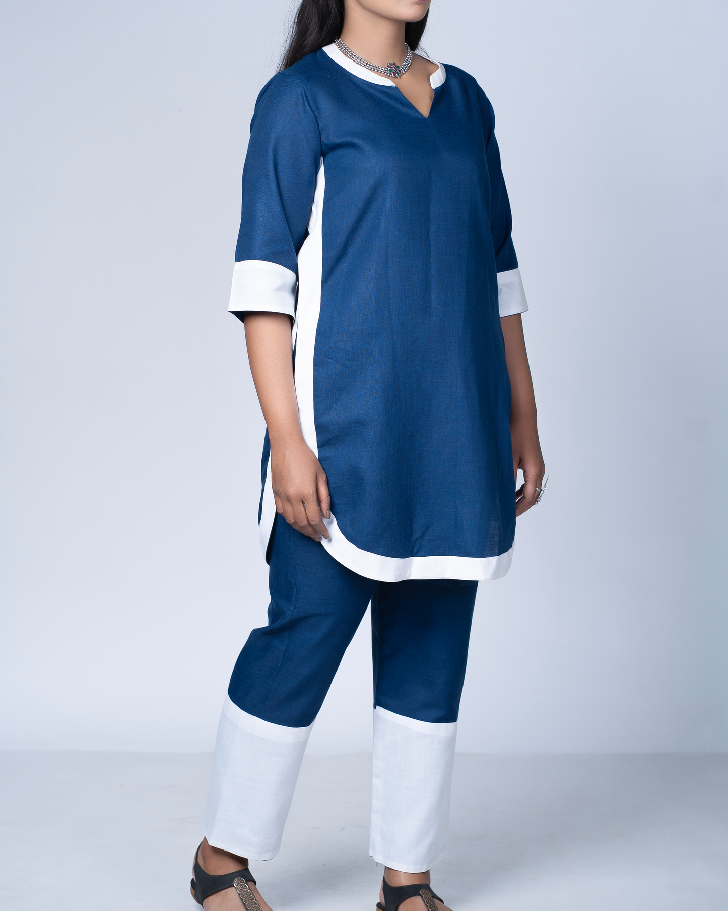 Rangmilap Co-ord Set(Blue and White)