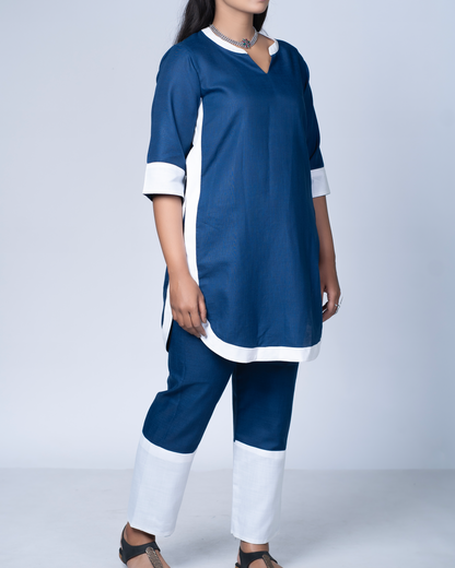 Rangmilap Co-ord Set(Blue and White)