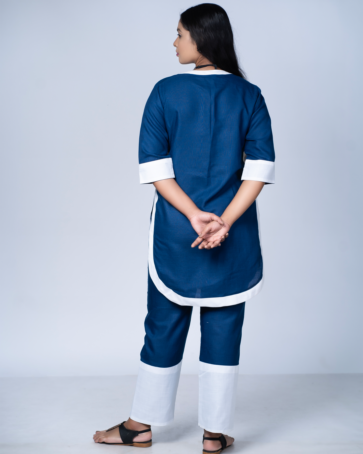 Rangmilap Co-ord Set(Blue and White)