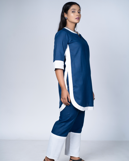 Rangmilap Co-ord Set(Blue and White)