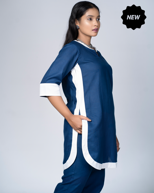 Rangmilap Co-ord Set(Blue and White)