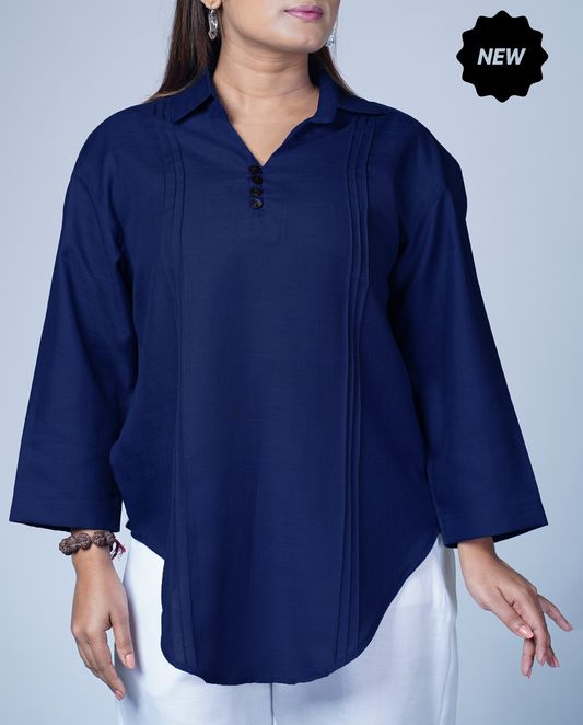Leher Kurta (Navy)