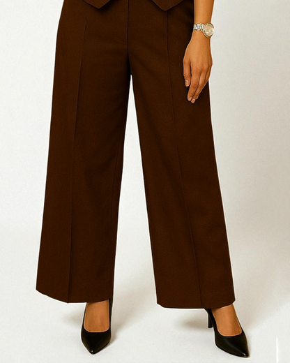 Vestro Waistcoat and Palazzo Pant 2pc Set (espresso)