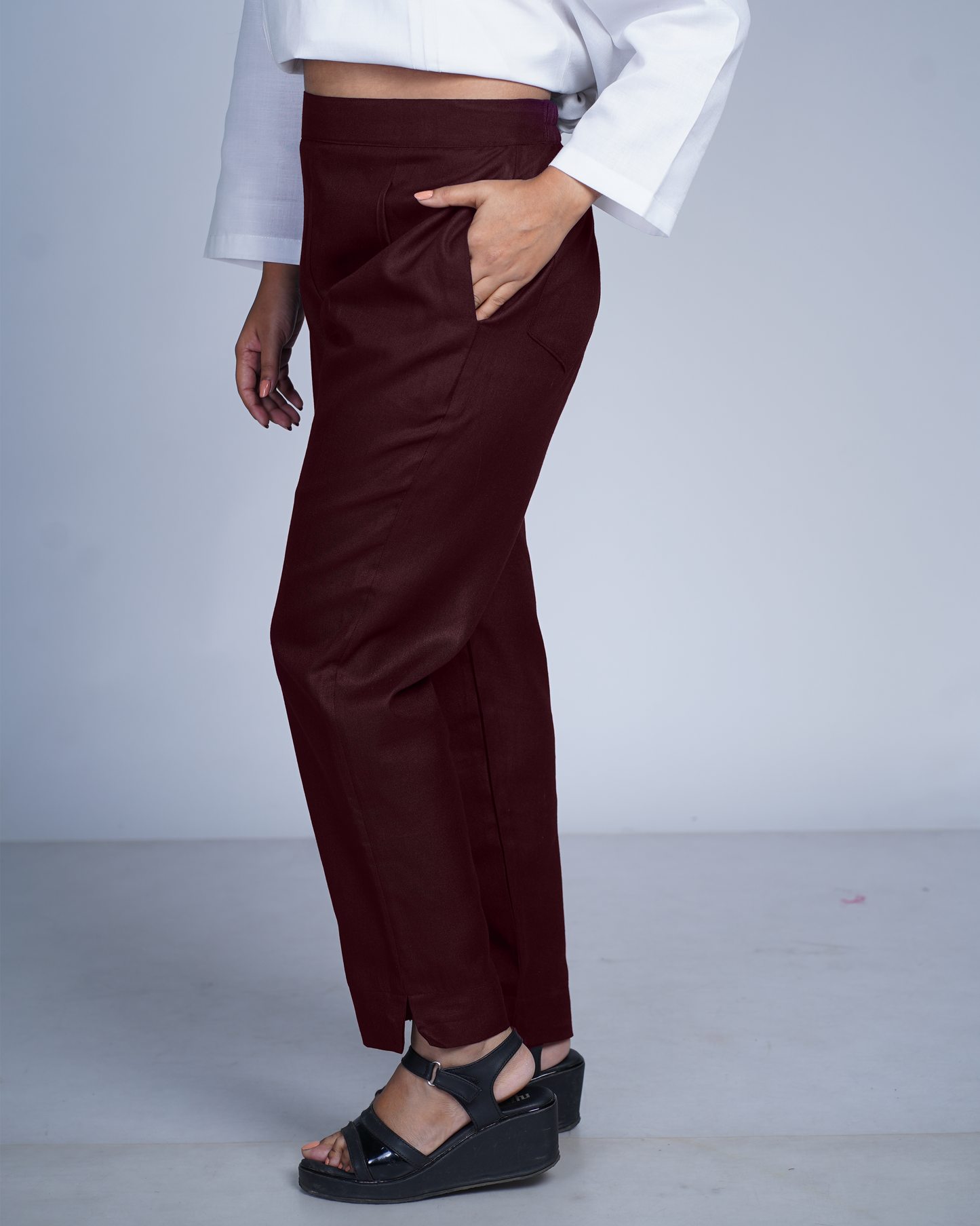 Side zip pants (Espresso)