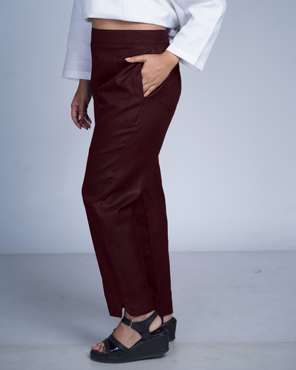 Side zip pants (Espresso)