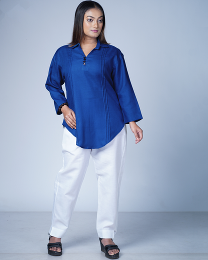 Leher Kurta (Cobalt Blue)