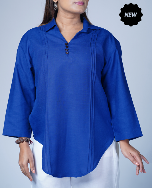 Leher Kurta (Cobalt Blue)