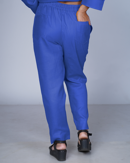 Side zip pants (Cobalt blue)