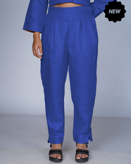 Side zip pants (Cobalt blue)